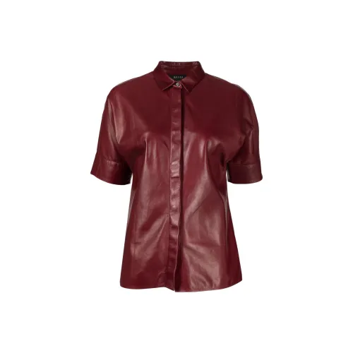 GUCCI Pre-Owned Short-sleeved Leather Shirt