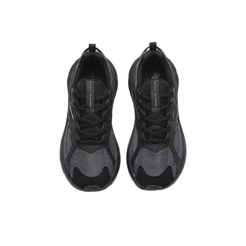 Anta AT956 Cushioning Anti Slip And Wear Resistant Low Top Retro Running Shoes Women's Black-3