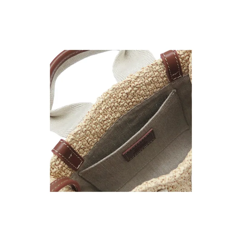 Chloe Woody With Calfskin Tote Bag, Shopping Bag, Shoulder Bag, Crossbody Bag, Handbag Mini Women's Brown-4
