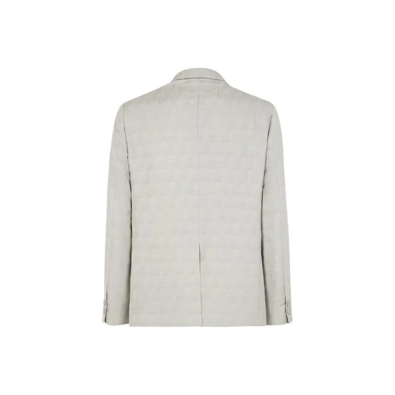 FENDI Logo Jacquard Single Breasted Jacket-1