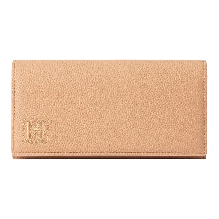 VANESSA HOGAN Cow Leather Long Card Holder, Coin Purse, Wallet Women's Nude Pink-1