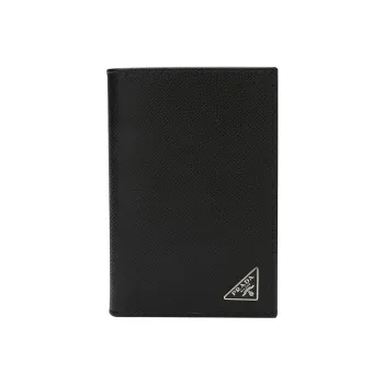 PRADA Saffiano Cow Leather Card Holder Men's Black
