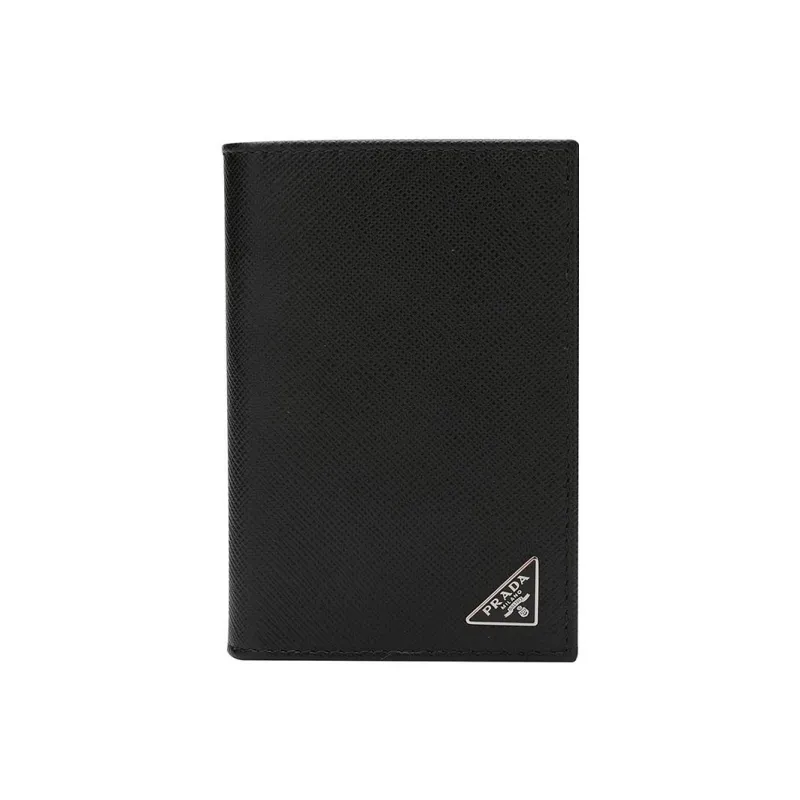 PRADA Saffiano Cow Leather Card Holder Men's Black-0