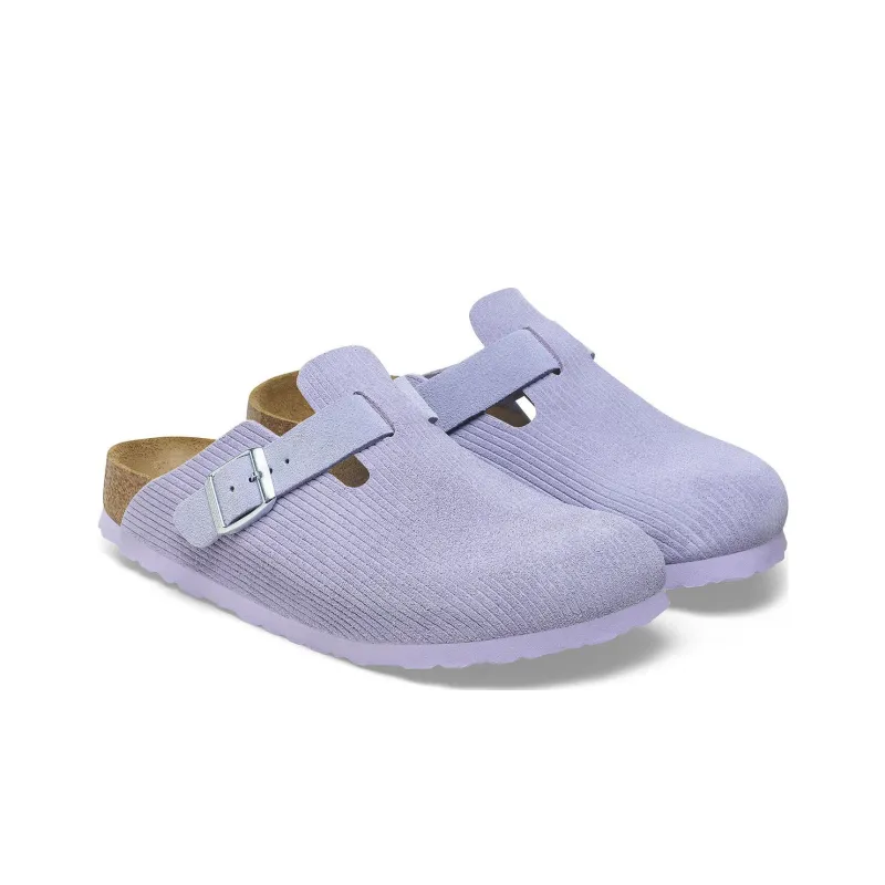 Birkenstock Boston Embossed Corduroy Suede Purple Fog-2