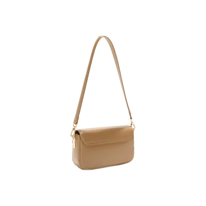GXFMOD Cow Leather Shoulder Bag Small Square Bag Shoulder Bag Women's Black/White/Khaki-2