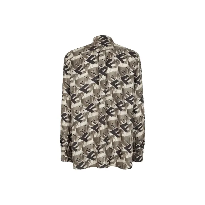 FENDI All-Over Logo Printed Oversized Shirt-1