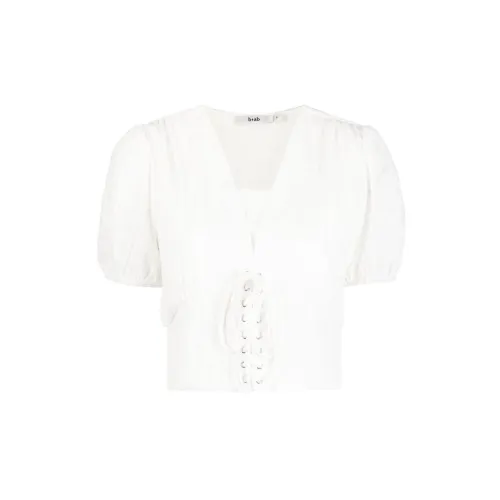 B+AB Ruched Lace-up Blouse