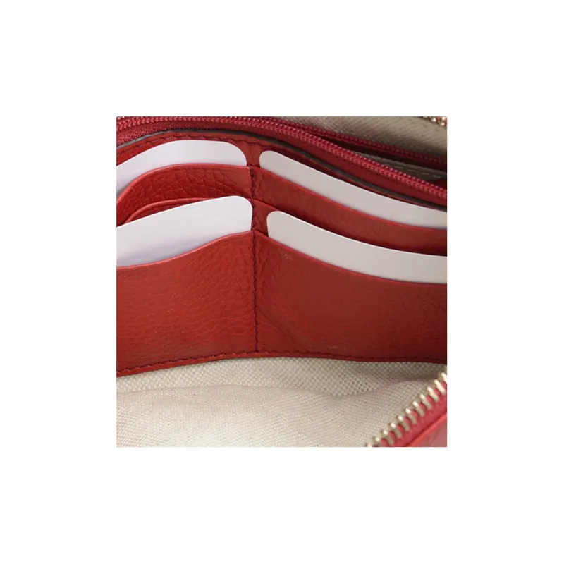 GUCCI Cow Leather Wrist Bag Coin Purse Wallet Regular Women's Red-4