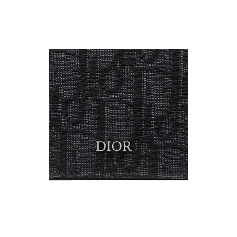 DIOR Cow Leather Business Card Holder, Coin Purse, Card Holder Men's Black-4