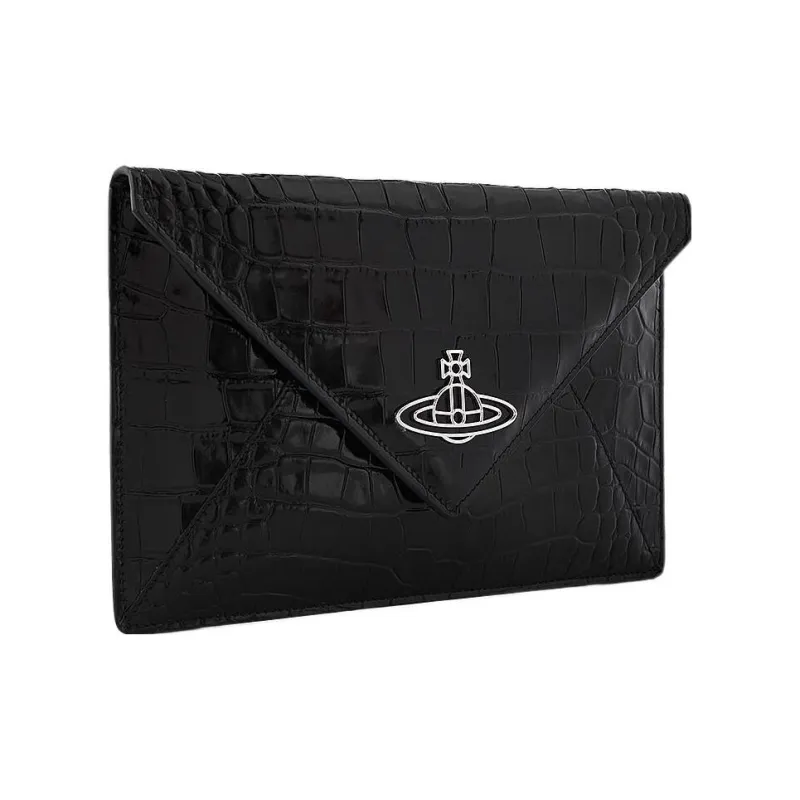 Vivienne Westwood Calfskin Envelope Clutch Women's Black-1