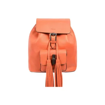 GUCCI Calfskin Backpack Women's Orange Red