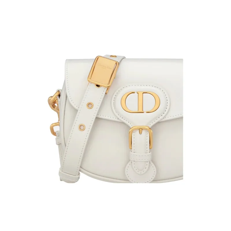 DIOR Bobby Cow Leather Shoulder Bag Crossbody Bag Small Size Women's Milk White-4