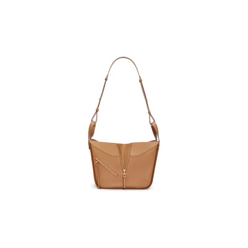 LOEWE Hammock Soft Grained Cow Leather Shoulder Bag Crossbody Bag Handbag Small Size Women's Toffee Color-3