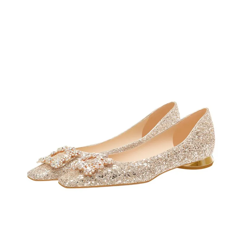 PJJUU Casual Shoes 2cm Women's Gold-1
