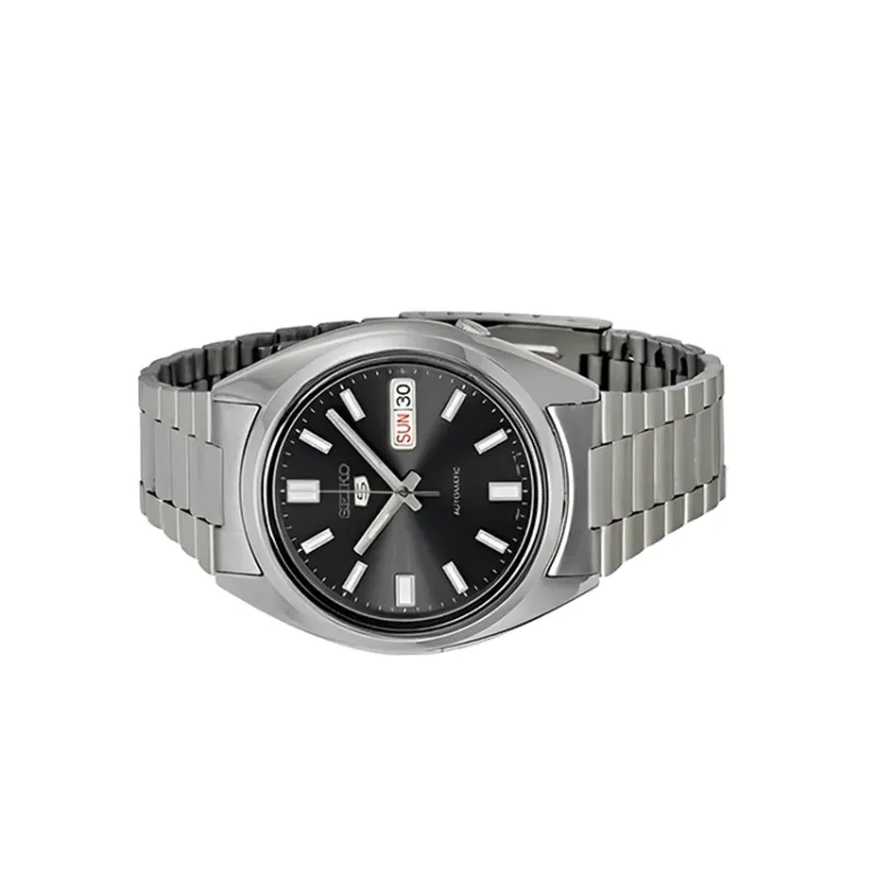 SEIKO Seiko5 Collection Automatic Mechanical Movement Stainless Steel Strap Watch Men's Watches Black Dial-1