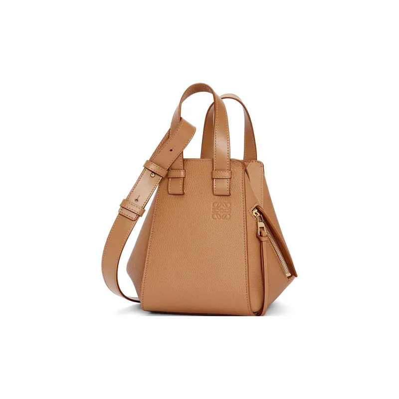 LOEWE Hammock Soft Grained Calfskin Shoulder Bag Crossbody Bag Handbag Regular Women's Toffee Color-2