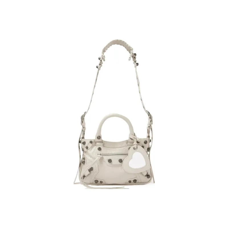 Balenciaga Neo Cagole Fine Grained Sheepskin Tote Bag, Shopping Bag, Handbag Small Size Women's White-0