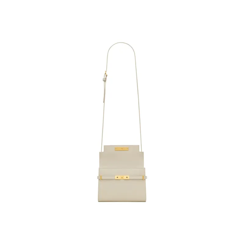SAINT LAURENT SL MANHATTAN Cow Leather Shoulder Bag, Crossbody Bag Mini Women's Vintage White-5