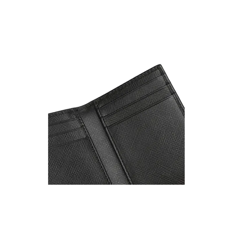 PRADA Saffiano Cow Leather Card Holder Men's Black-4