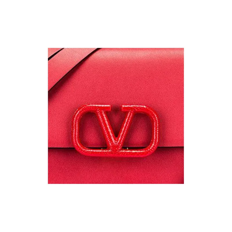 Valentino Calfskin Chain Bag Portable Crossbody Bag Shoulder Bag Women's Rose Red-5