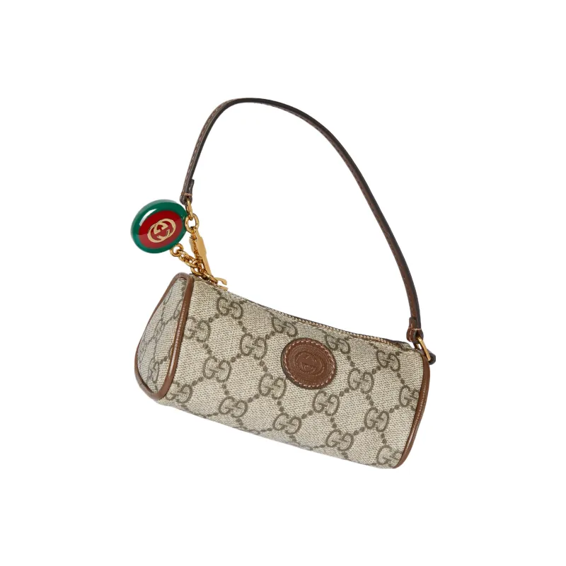 GUCCI Canvas With Leather Canvas Bag, Handbag Mini Men's Brown-1
