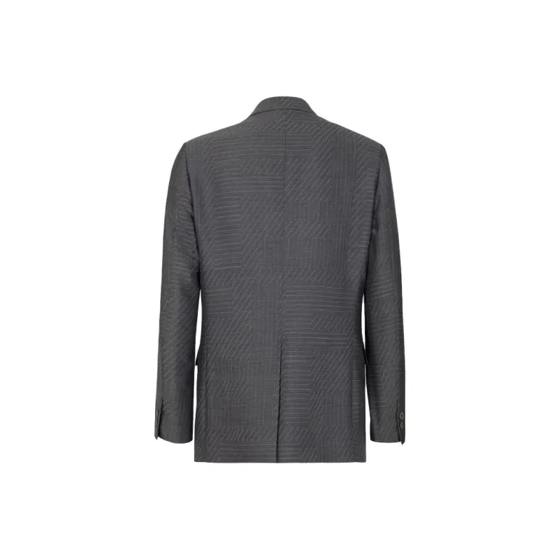 FENDI Logo Jacquard Single Breasted Jacket-1