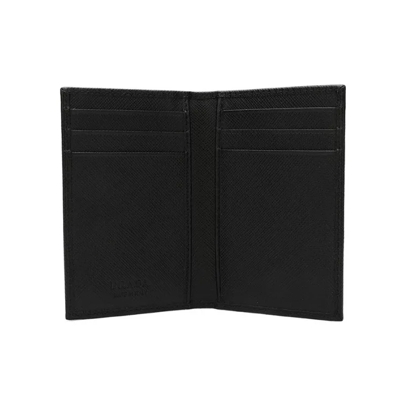 PRADA Saffiano Cow Leather Card Holder Men's Black-2