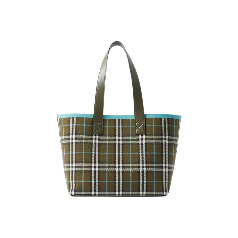 Burberry Cotton Canvas Canvas Bag Tote Bag Shopping Bag Shoulder Bag Handbag Medium Size Women's Olive Green-0