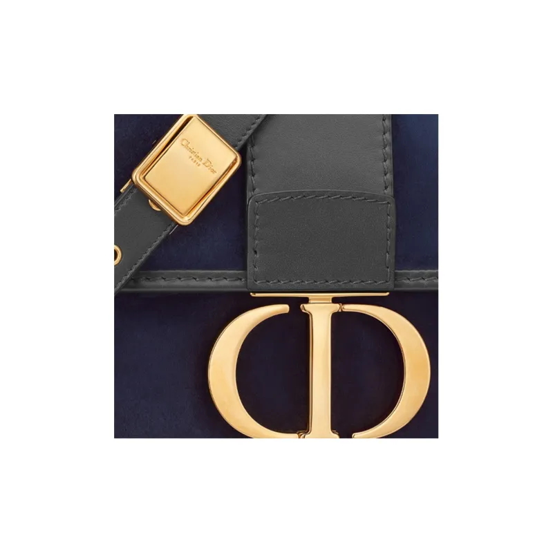 DIOR 30 Montaigne Suede Cow Leather Box Bag, Shoulder Bag, Crossbody Bag Regular Women's Blue-5