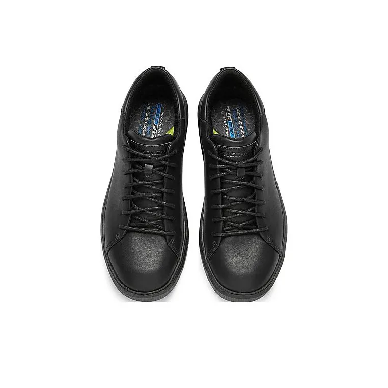 Skechers Wide Fit Breathable Low Top Casual Shoes Men's Black-3