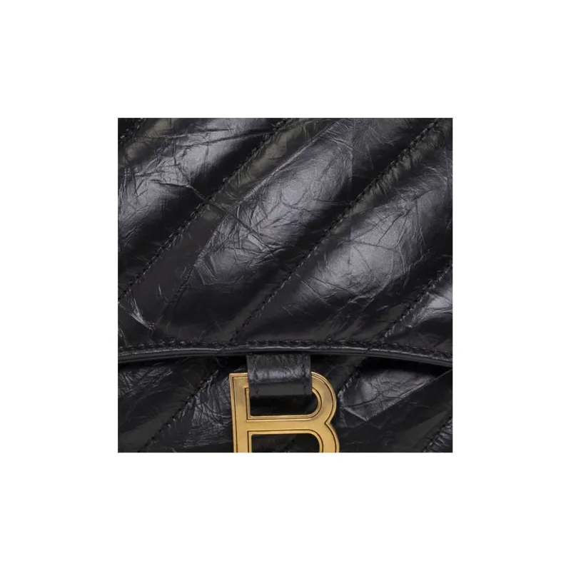 Balenciaga Quilting Leather Clutch Regular Women's Black-4