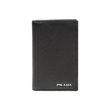 PRADA Calfskin Wallets Card Holders Regular Men's Black