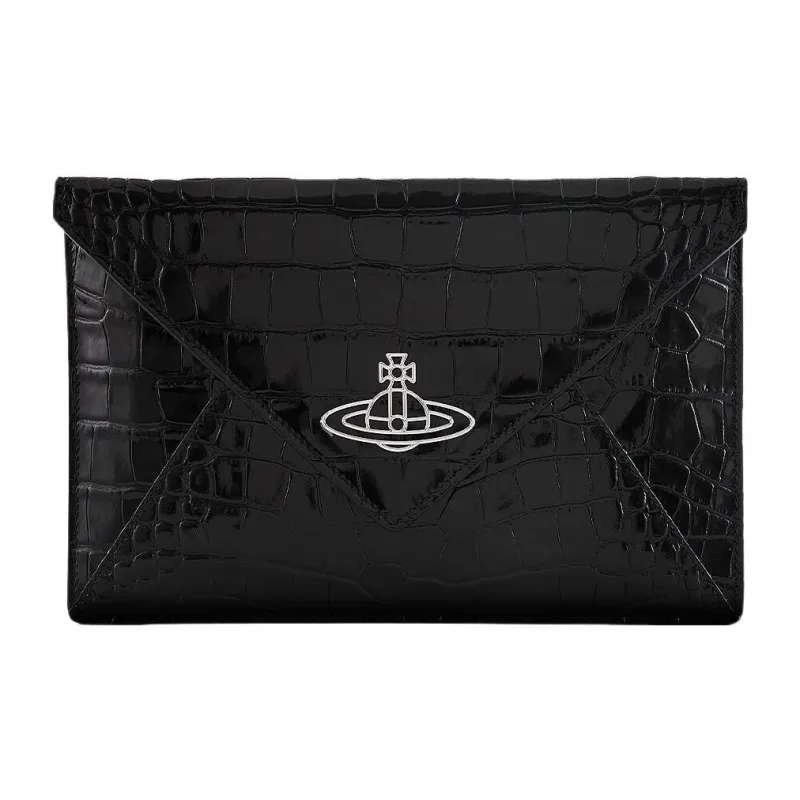 Vivienne Westwood Calfskin Envelope Clutch Women's Black-0