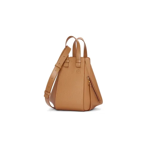 LOEWE Hammock Soft Grained Cow Leather Shoulder Bag Crossbody Bag Handbag Small Size Women's Toffee Color