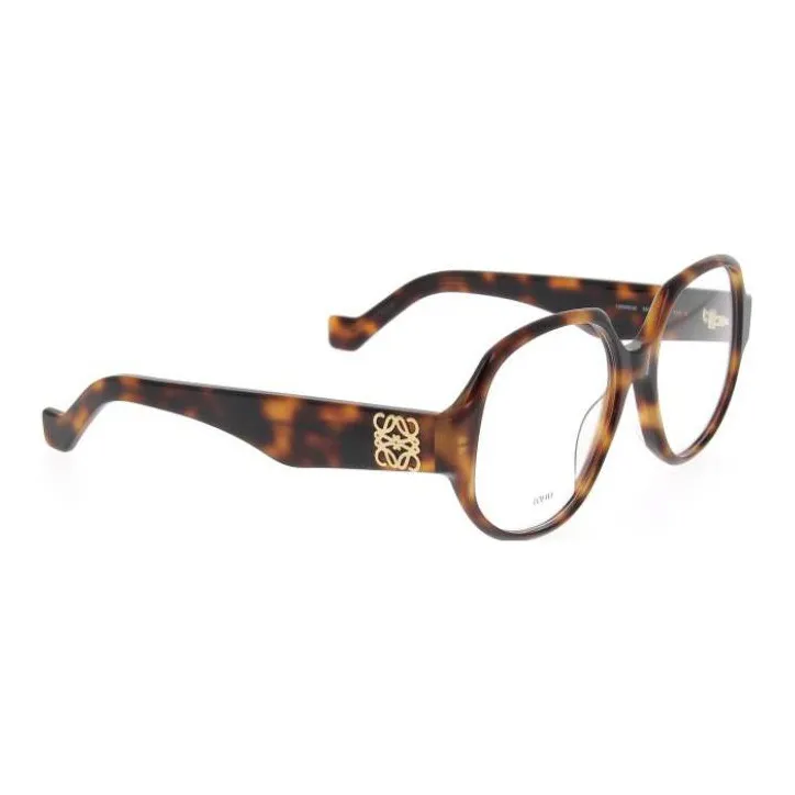 LOEWE Acetate Round Eyeglass Frames Women's Brown-1
