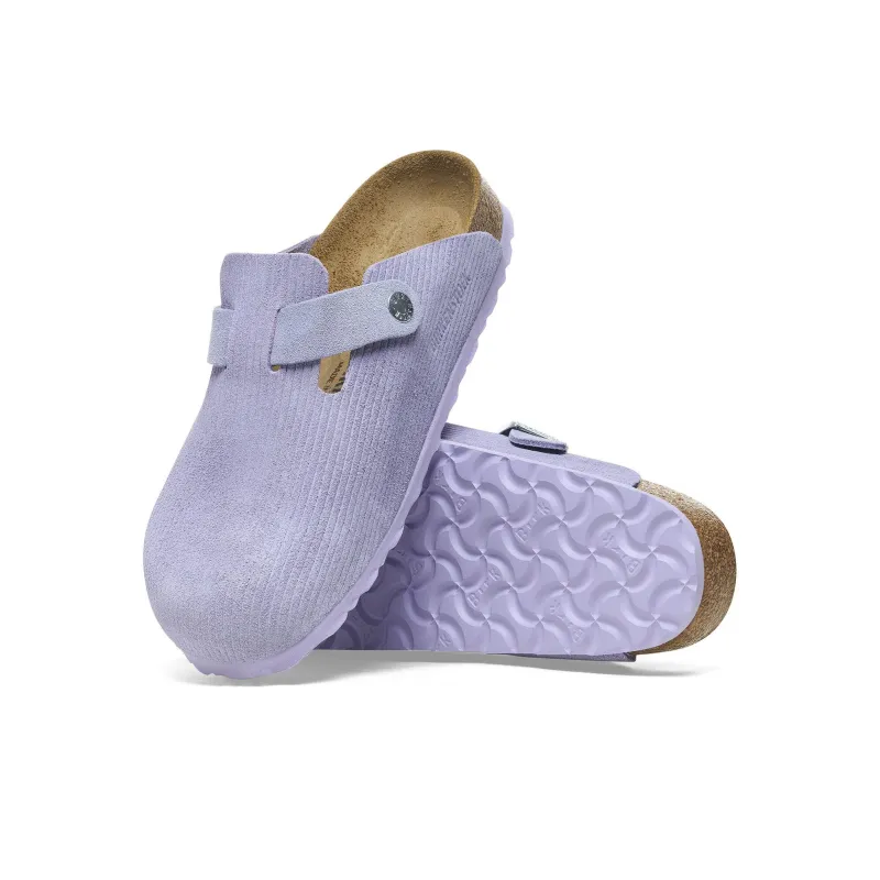 Birkenstock Boston Embossed Corduroy Suede Purple Fog-4