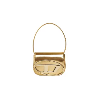 DIESEL Cow Leather Shoulder Bag, Crossbody Bag, Handbag Large Size Women's Gold