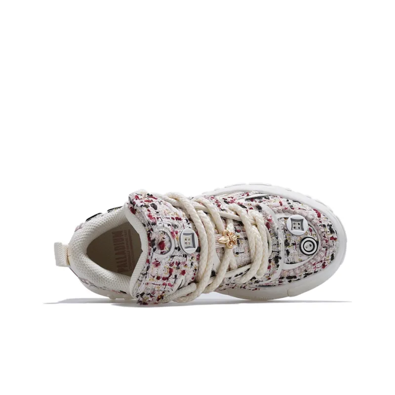 Palladium Low-Top Skateboard Shoes Unisex Red White-2