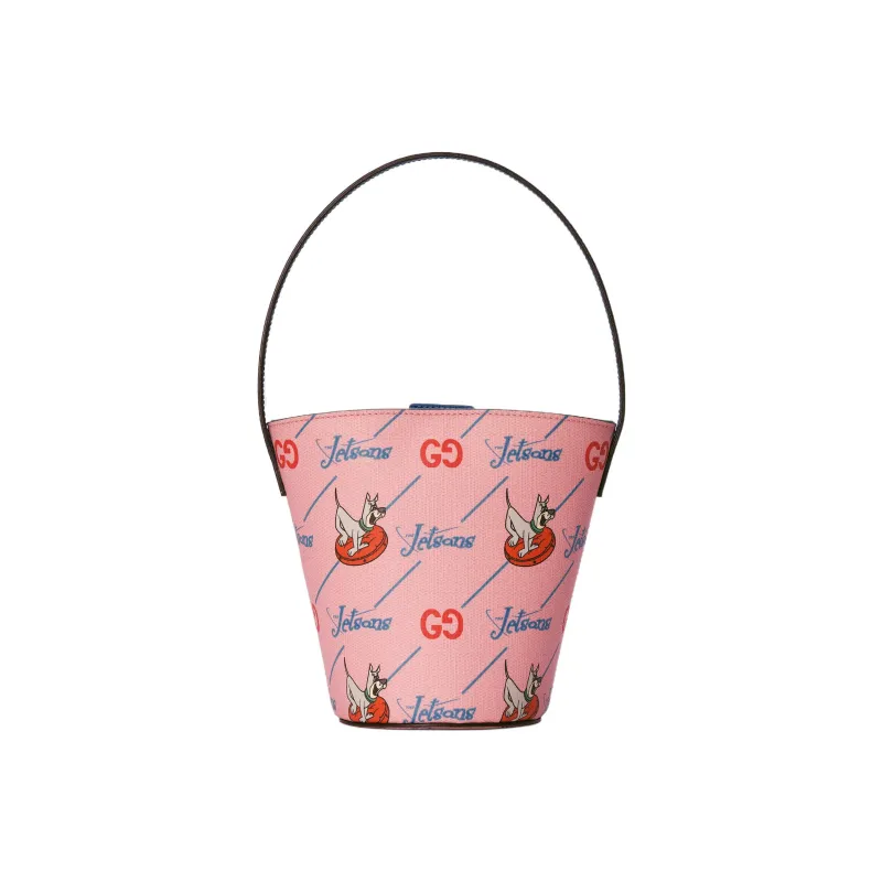 GUCCI Supreme Canvas Bucket Bag Handbag Regular Kids' Pink-0