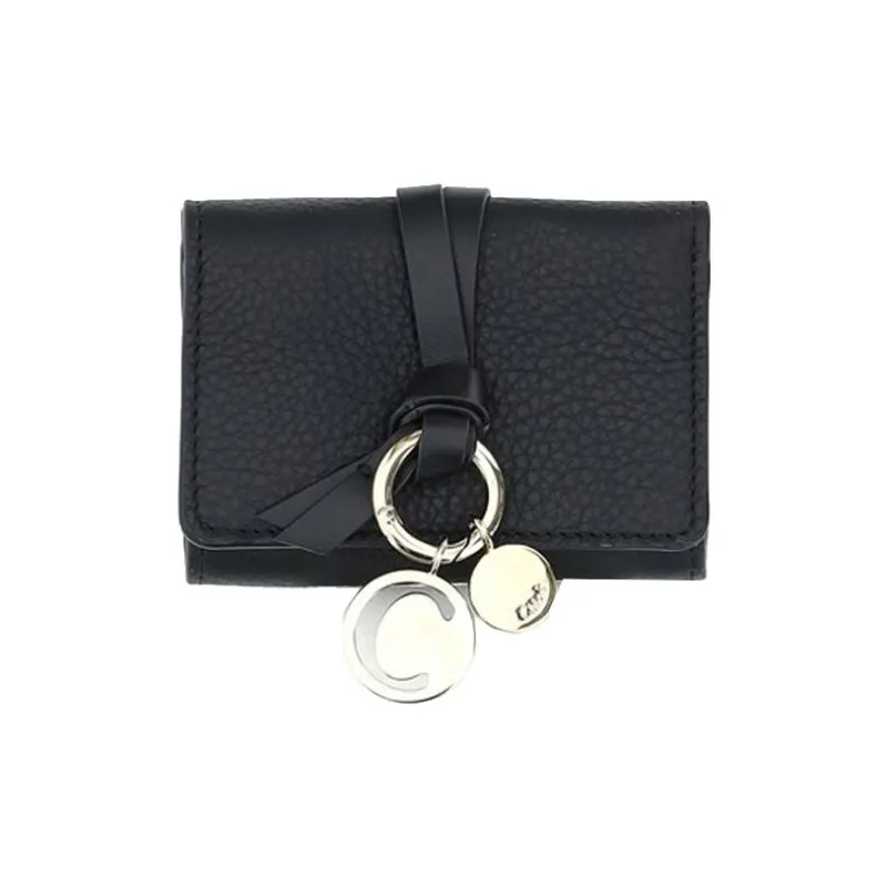 Chloe Leather Wallet Mini Women's Black-0