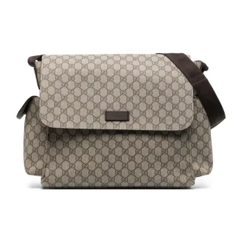 GUCCI Calfskin With Woven Fabric Mother And Baby Bag, Crossbody Bag, Shoulder Bag Unisex