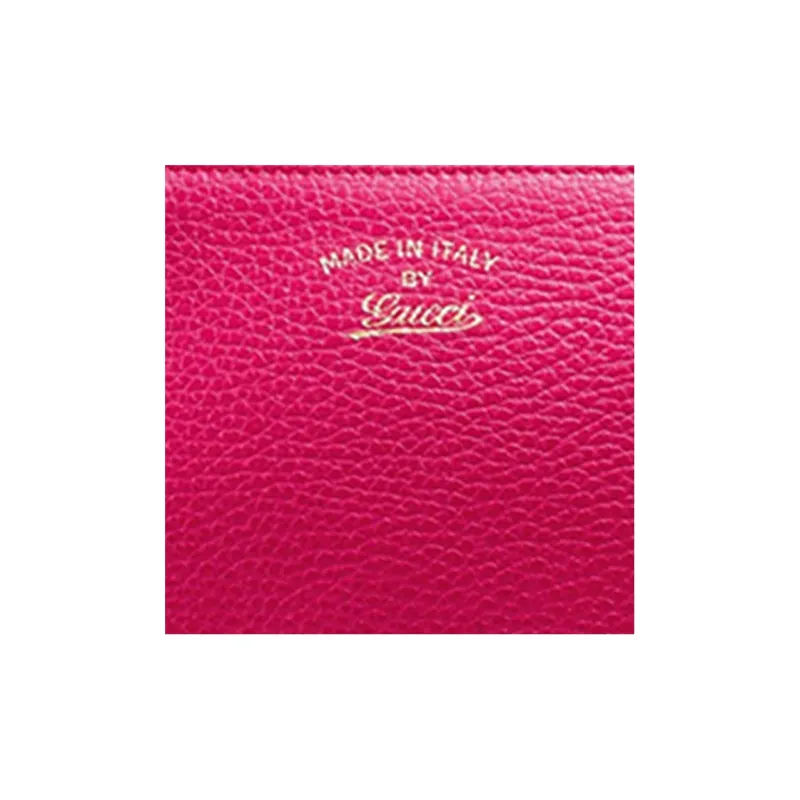 GUCCI Litchi Grain Leather Wallet Regular Women's Fuchsia-3