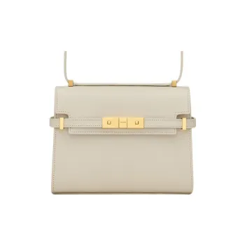 SAINT LAURENT SL MANHATTAN Cow Leather Shoulder Bag, Crossbody Bag Mini Women's Vintage White