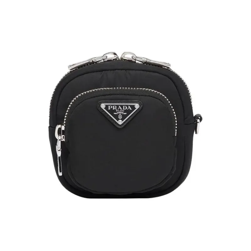 PRADA Nylon Clutch Coin Purse Regular Women's Black-0