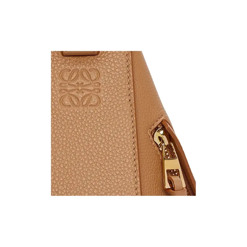 LOEWE Hammock Soft Grained Cow Leather Shoulder Bag Crossbody Bag Handbag Small Size Women's Toffee Color-5