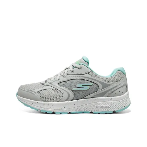 Skechers Go Run Consistent Cushioning Wear Resistant Low Top Casual Running Shoes Women's Gray Blue