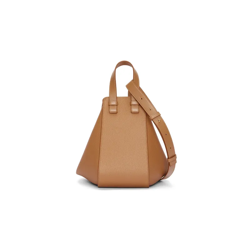 LOEWE Hammock Soft Grained Cow Leather Shoulder Bag Crossbody Bag Handbag Small Size Women's Toffee Color-4
