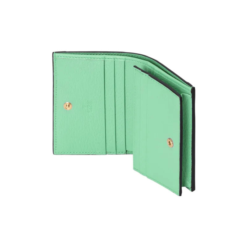 GUCCI Ophidia Canvas With Leather Wallet, Card Holder Women's Grass Green-3