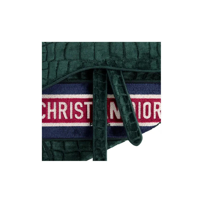 DIOR Saddle Velvet Saddle Bags One Shoulder Handbags Women's Green-4