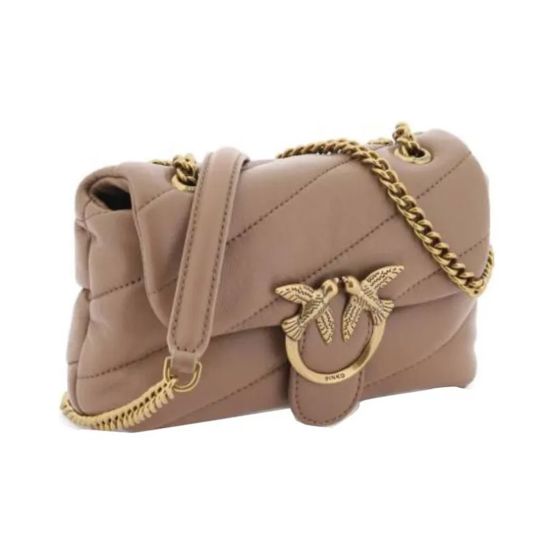 PINKO Leather Crossbody Bag, Shoulder Bag Women's Light Brown-1